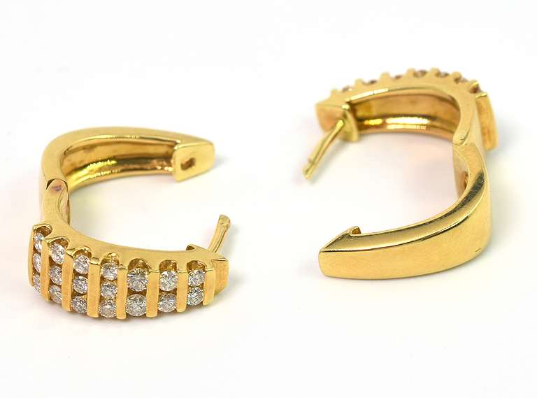 Dazzling 18KT & Diamond Hinged Earrings in Yellow Gold