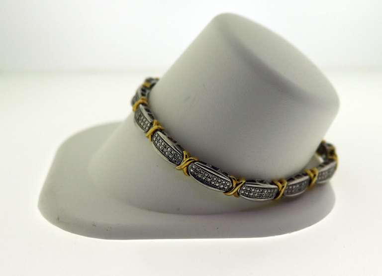 Sterling Silver Crossover Crystal Bracelet