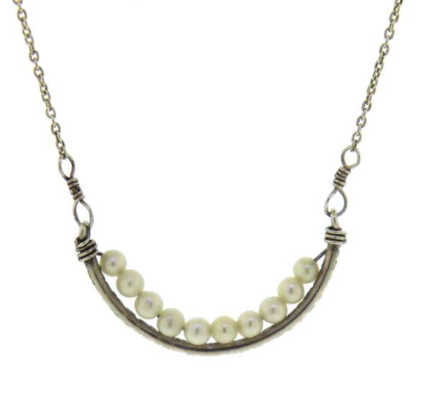 Sterling Silver Seed Pearl Necklace