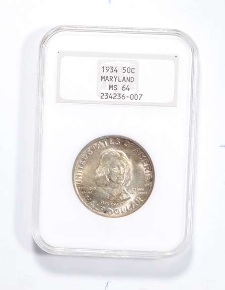 MS64 1934 Maryland Tercentenary Commemorative Half Dollar - Graded NGC