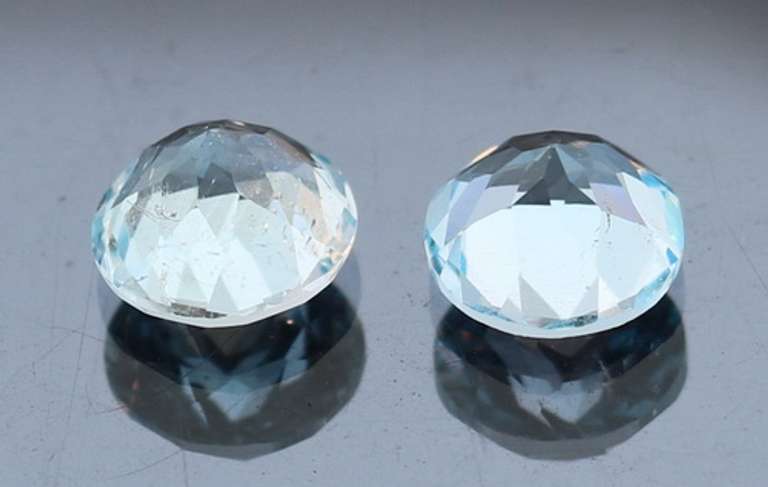 Heavy 5ct vivid sky blue Topaz set
