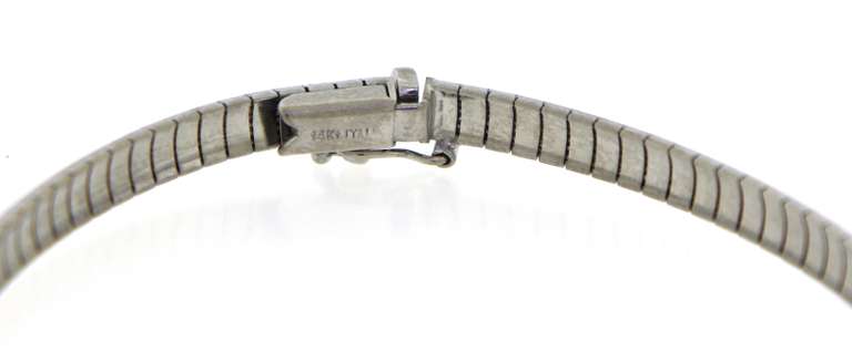 Simple 14kt White Gold Omega Bracelet