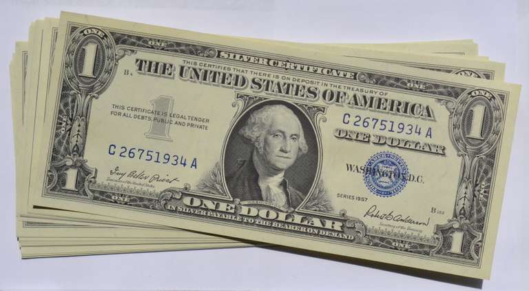 50 Consecutive CU 1957 Silver Certificates