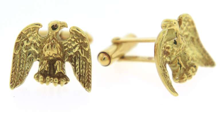 Glamorous 18kt YG Eagle Cufflinks