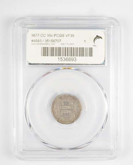 VF35 1877-CC Seated Liberty Dime - Graded PCGS