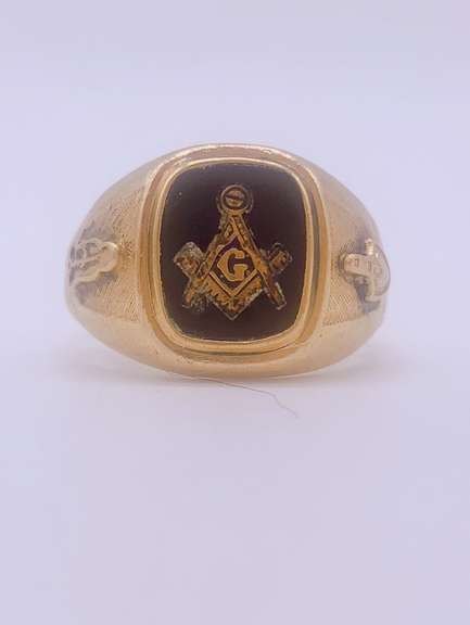 Men's 14kt Gold Masonic Ring