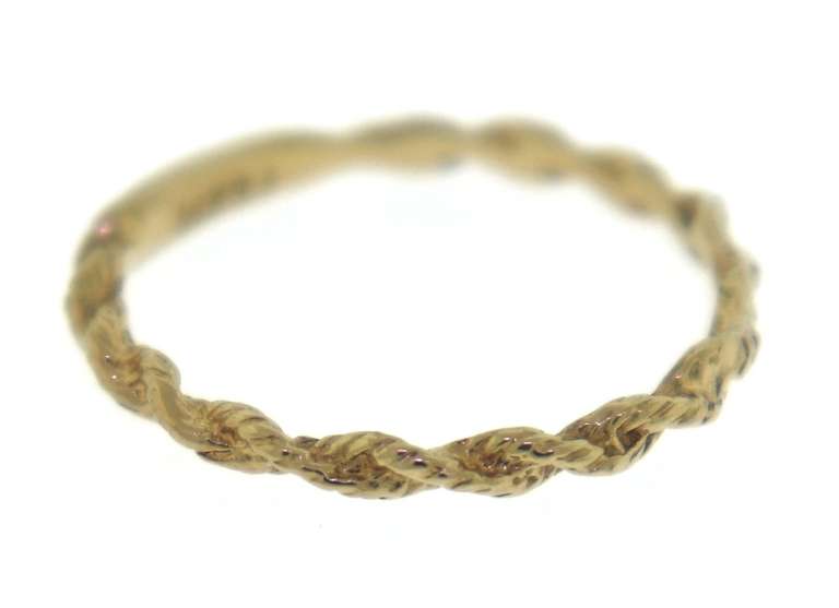 Simple Yellow Gold Twisted Rope Band