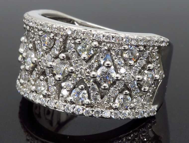 Intricate Wide Diamond Band