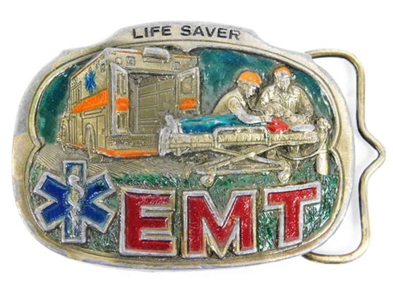 1985 EMT Enameled Belt Buckle