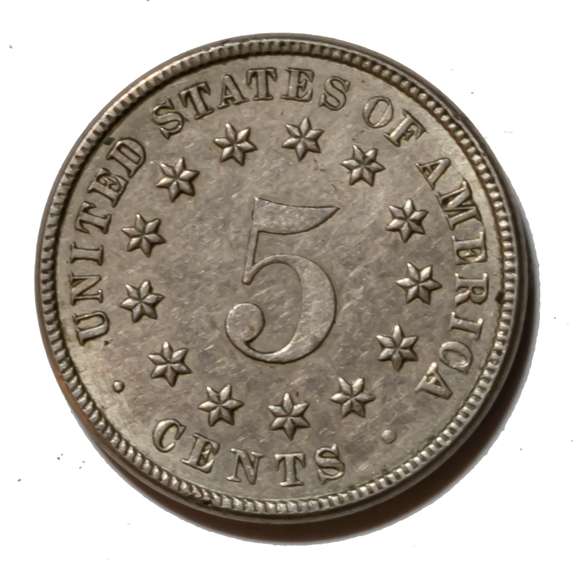 1883 BU Shield Nickel With Die Cracks