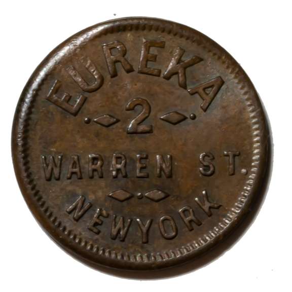 W S Brown 1863 NY Civil War Store card Cracked Die