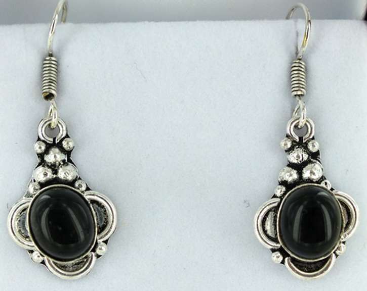Silver and Natural Stone Earrings