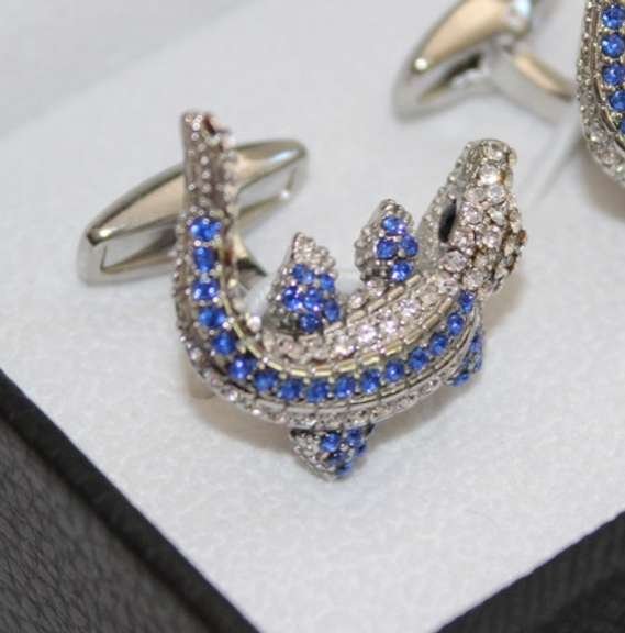 Handsome Pair Jeweled Style Cufflinks By Carelli