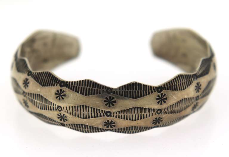 Sterling Silver Signed Cuff Bangle Bracelet