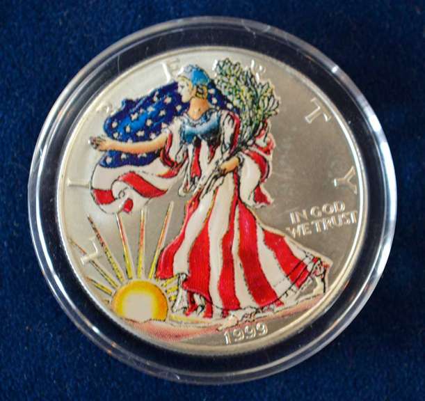 1999 Colorized American Silver Eagle in Capsule with Gift Box