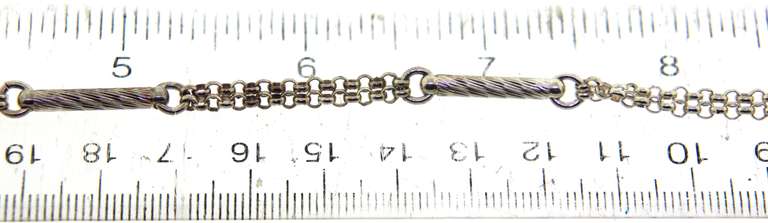 Sterling Silver Double Rolo Chain With Brushed Tube Stations Chain