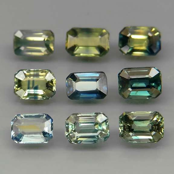 Unheated! 3.27ct emerald cut Australian Sapphire set