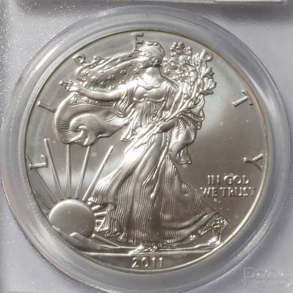 2011 W PCGS MS 70 Mercanti Signed First Strike Silver Eagle