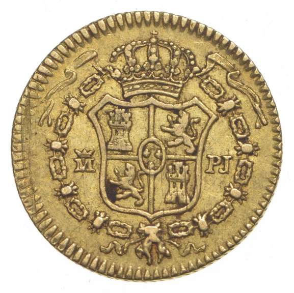1772 Spain 1/2 Escudo Gold Coin