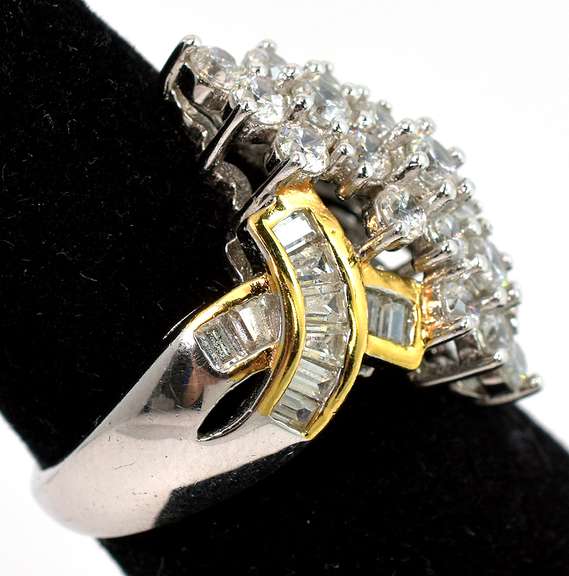 Sterling Silver Vermeil  CZ Ring