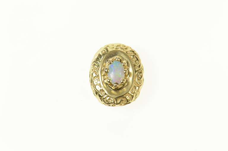 14K Yellow Gold Victorian Natural Opal Slide Bracelet Charm/Pendant