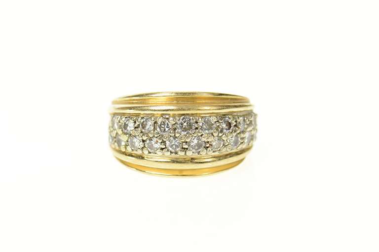 14K Yellow Gold 0.60 Ctw Diamond Pave Graduated Band Ring