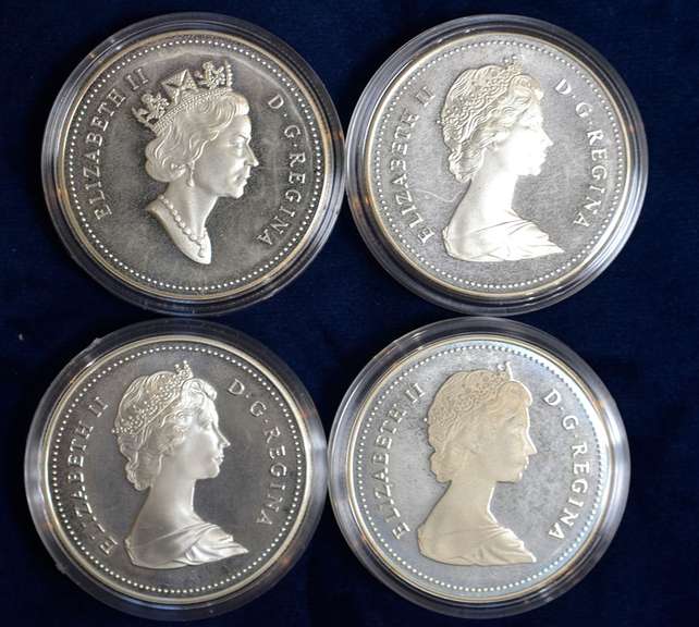 Lot OF 4 Proof Silver Canada Dollars in OGP