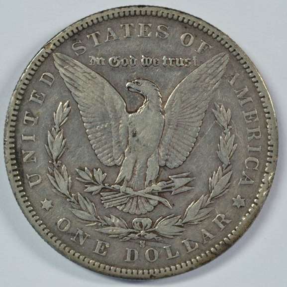Very sharp 1892-S Morgan Silver Dollar in XF. Key date