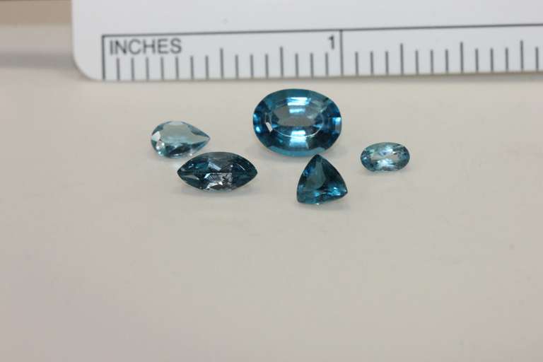 Bright Blue Topaz - Lot of 5