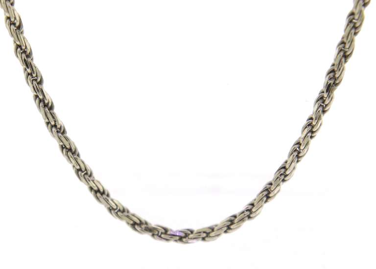Italian Sterling Silver Rope Chain Necklace