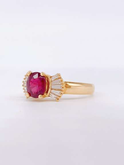 14kt Gold Ruby & Diamond Ring