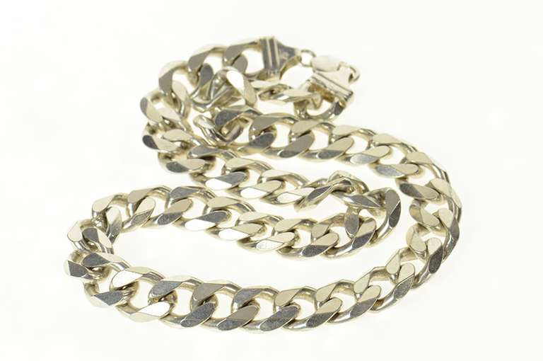 Sterling Silver 16.8mm Curb Chain Thick Heavy Cuban Link Necklace