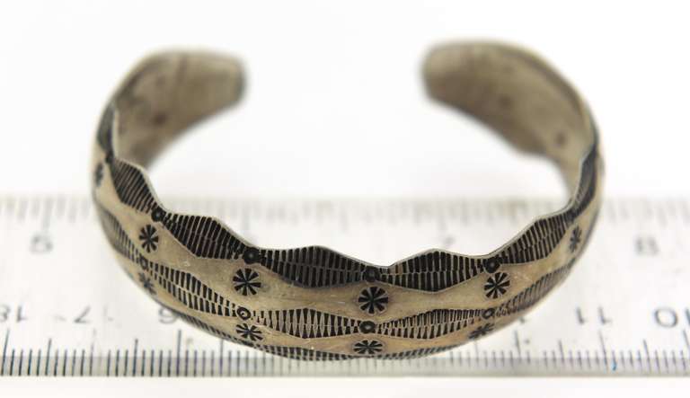 Sterling Silver Signed Cuff Bangle Bracelet