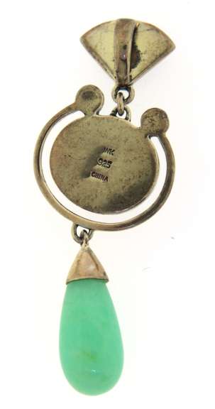 Signed Sterling Silver Multi Gemstone Pendant