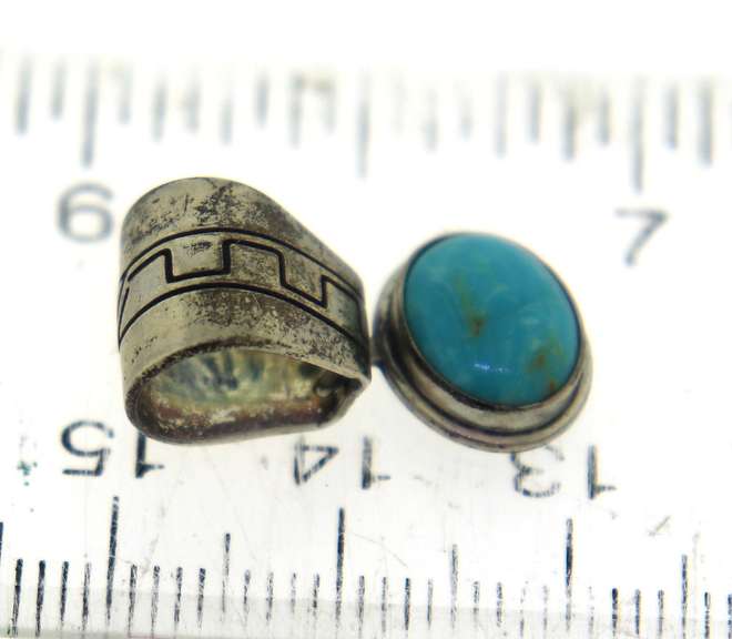 Lot of 4 Sterling Silver Turquoise Pendants