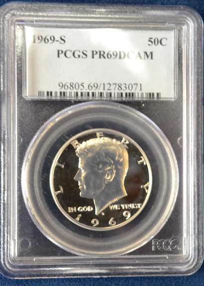 1969 S PCGS PR 69 D CAM 50C