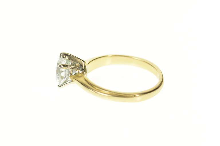14K Yellow Gold Heart Cubic Zirconia Travel Engagement Ring