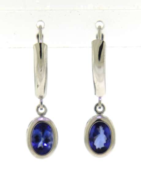 Favorite White Gold Oval Tanzanite Dangle Earrings