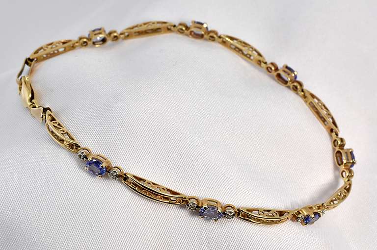 Feminine Iolite & Diamond Bracelet