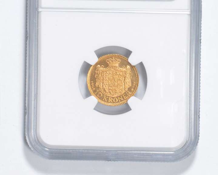MS65 1908 VBP GJ Denmark 10 Kroner - World Gold Coin - Graded NGC
