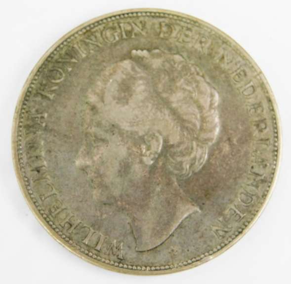 1931 2 1/2 Gulen Netherland 500 Silver Coin