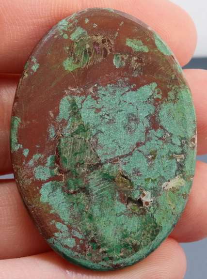 Gorgeous 90.59ct Chrysocolla and Malachite cabochon