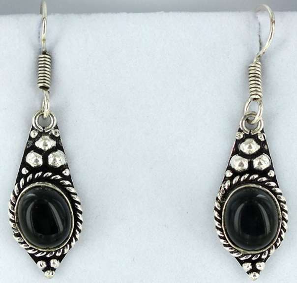 Silver and Natural Stone Earrings