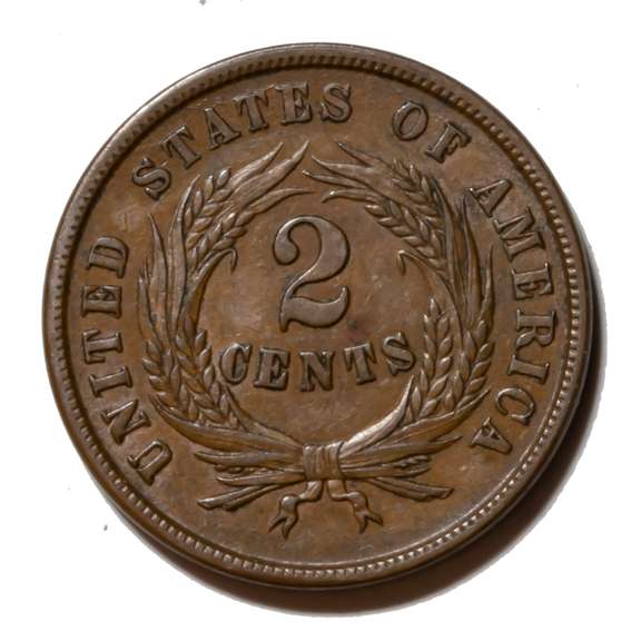 1864 BU 2 Cent Piece