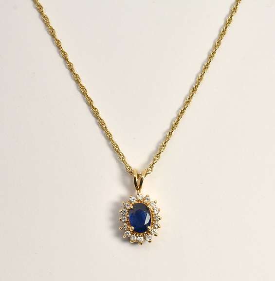 Popular Sapphire & Diamond Pendant