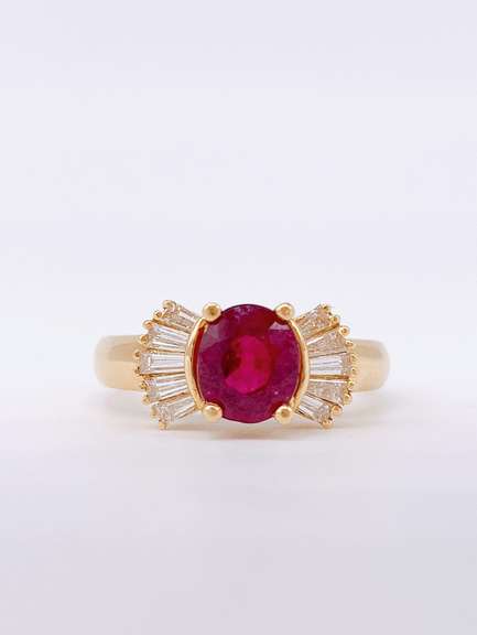 14kt Gold Ruby & Diamond Ring