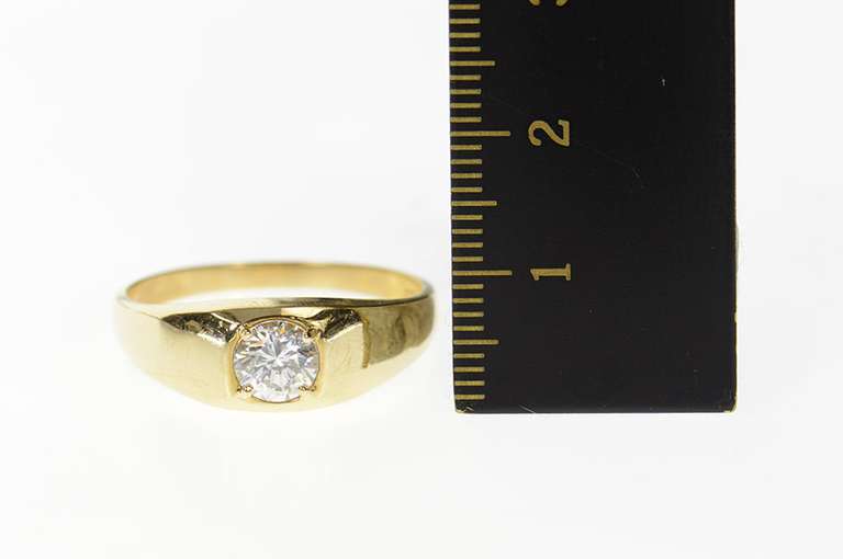 10K Yellow Gold Round Classic Solitaire Men's Wedding Ring
