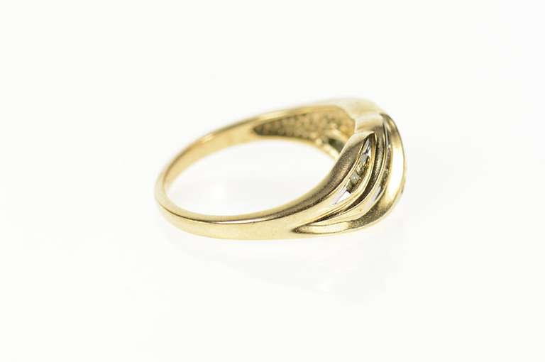 10K Yellow Gold Wavy Baguette Diamond Statement Band Ring