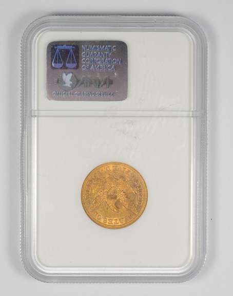 AU58 1857-S $5.00 Liberty Head Gold Half Eagle - Graded NGC