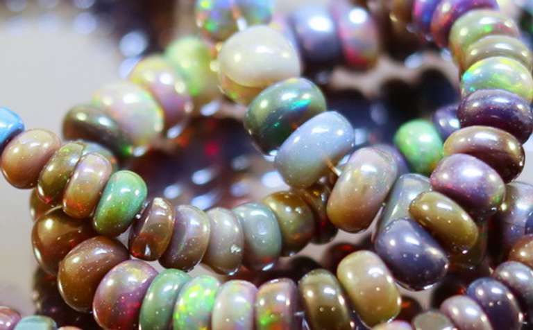 Fantastic! 92ct Ethiopian Black Opal set!